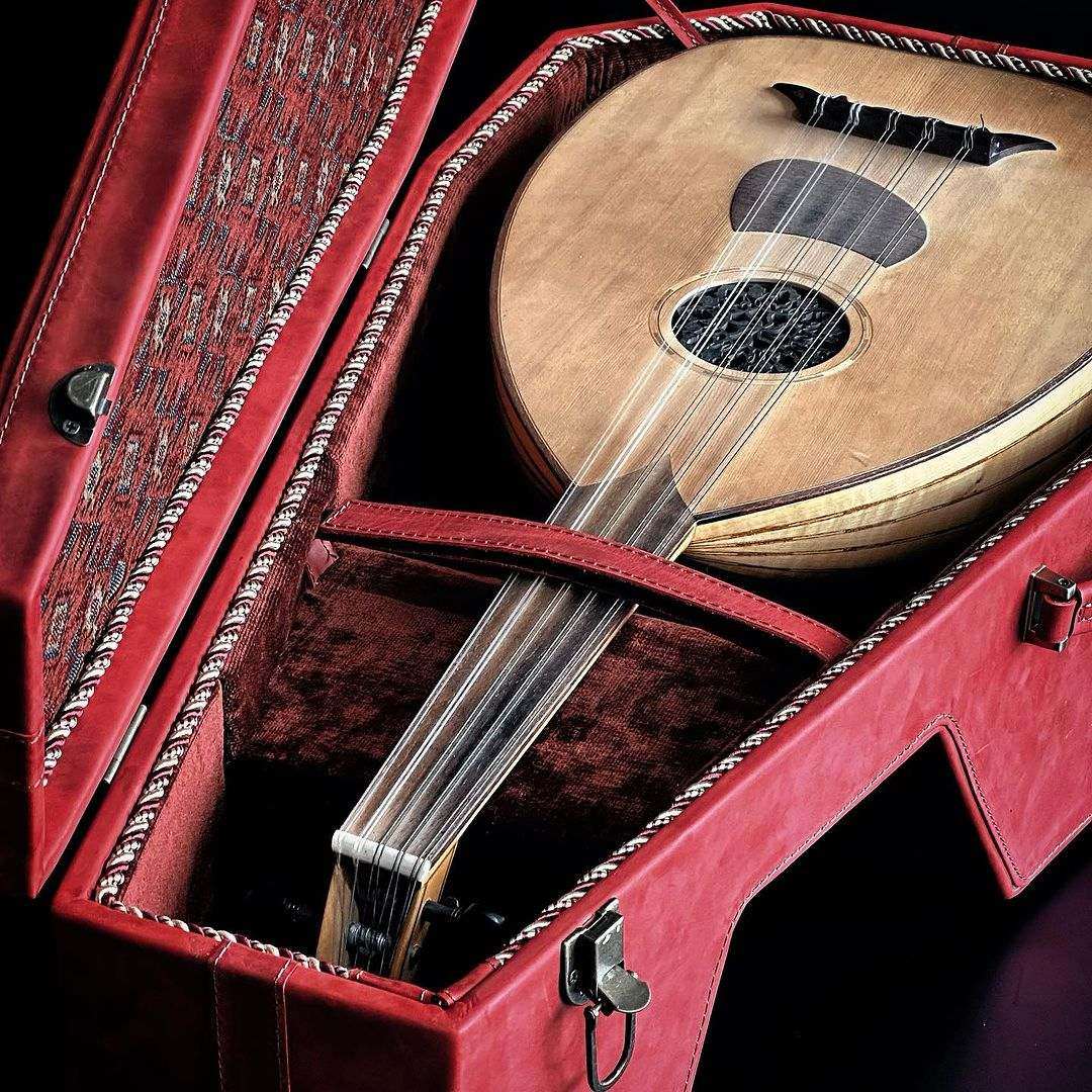 波斯乌德琴硬壳盒 豪华手工 天然皮革覆盖