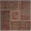 复古波斯手工打结拼布地毯 方形 棕色