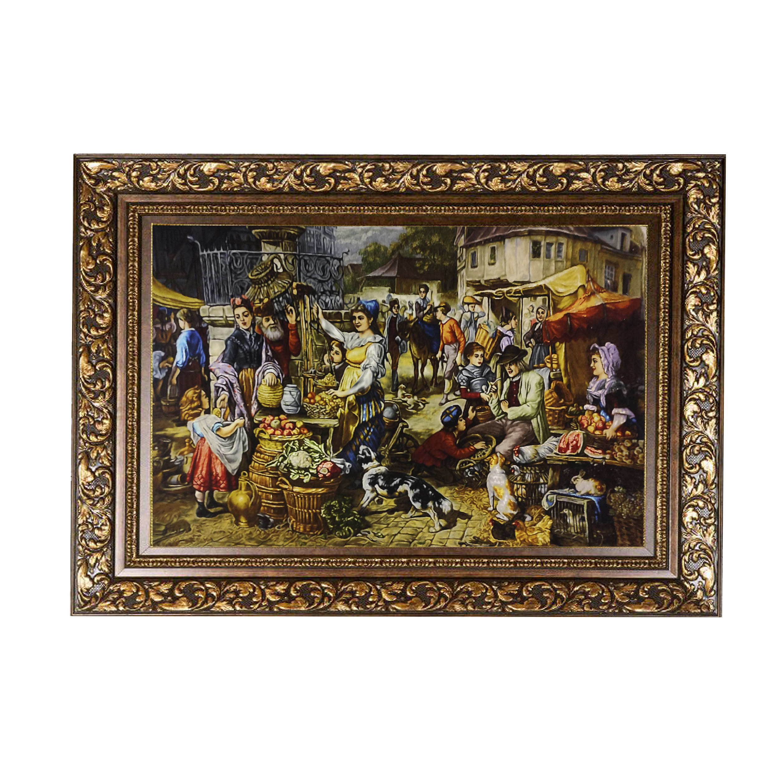 Main image of 手工结波斯挂毯 – 塔布里兹，水果市场图案