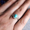 Thumbnail 4: 女士波斯尼沙布尔绿松石纯银手工戒指——Sima款