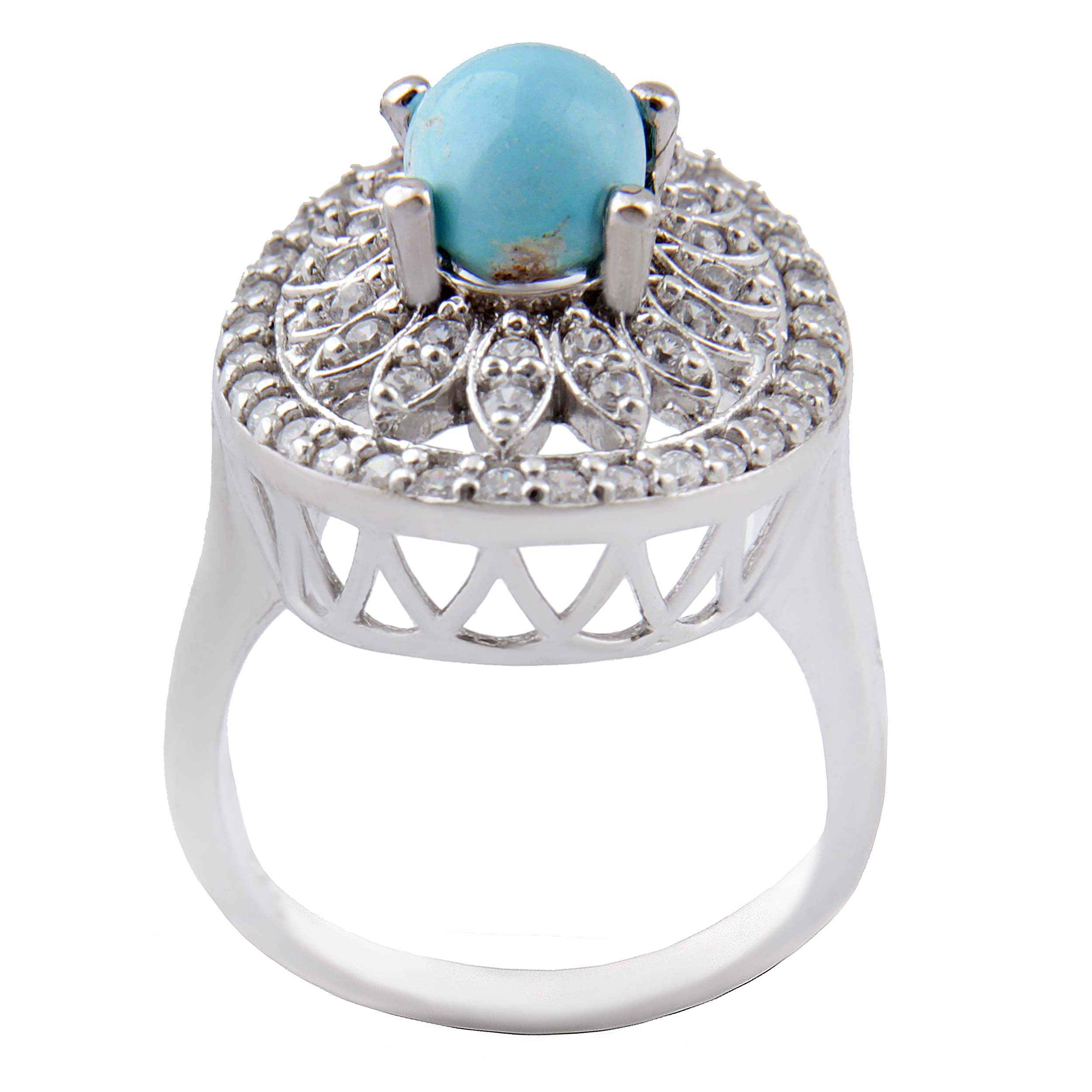 Main image of 女士波斯纯银戒指——配尼沙布尔绿松石