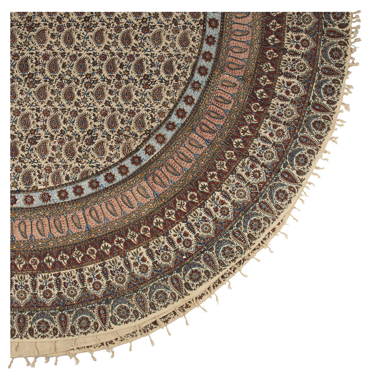 Main image of 波斯桌布：伊斯法罕传统卡拉姆卡里木刻印花 —— Darin 款