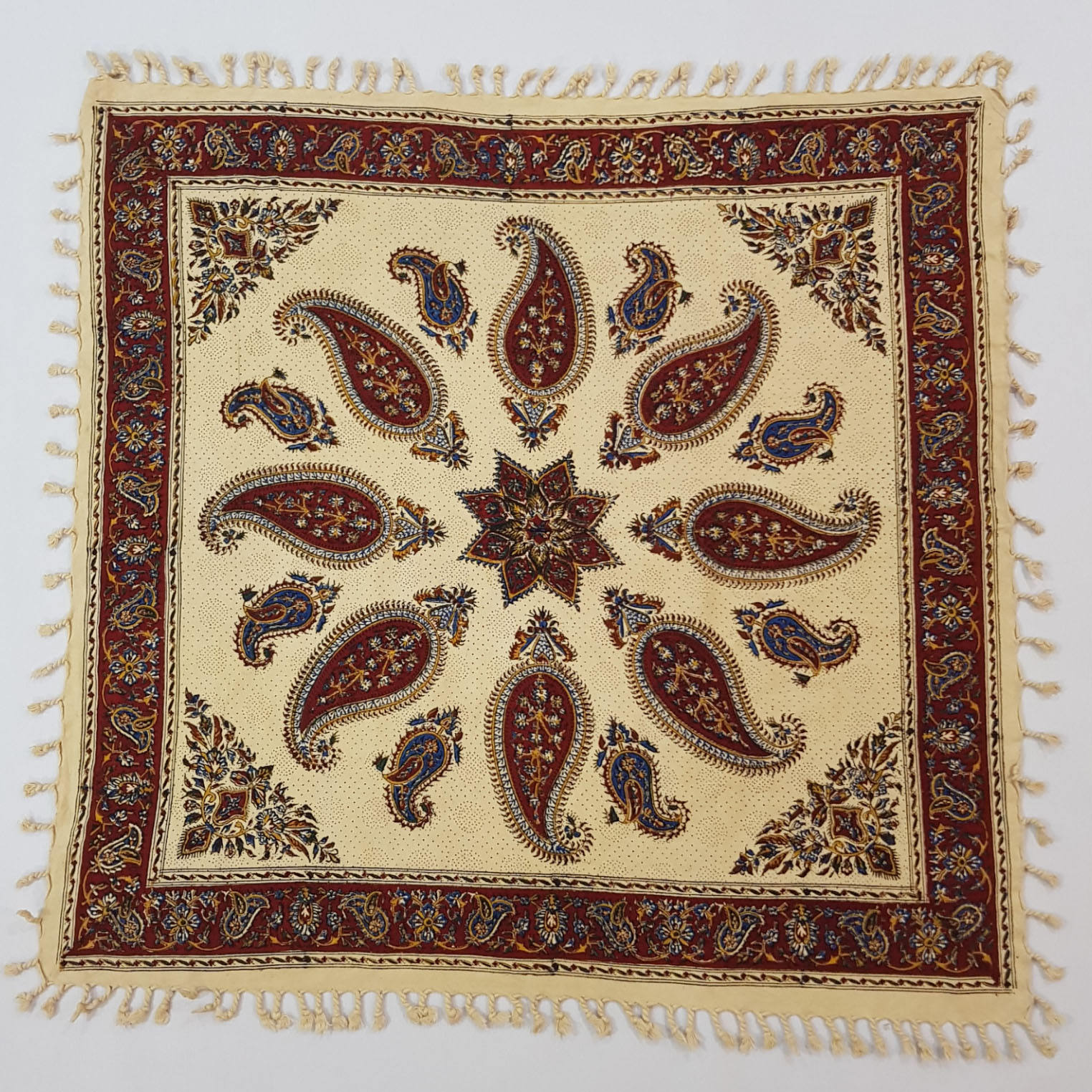 Main image of 波斯桌布：伊斯法罕传统卡拉姆卡里木刻印花 —— Manel 款