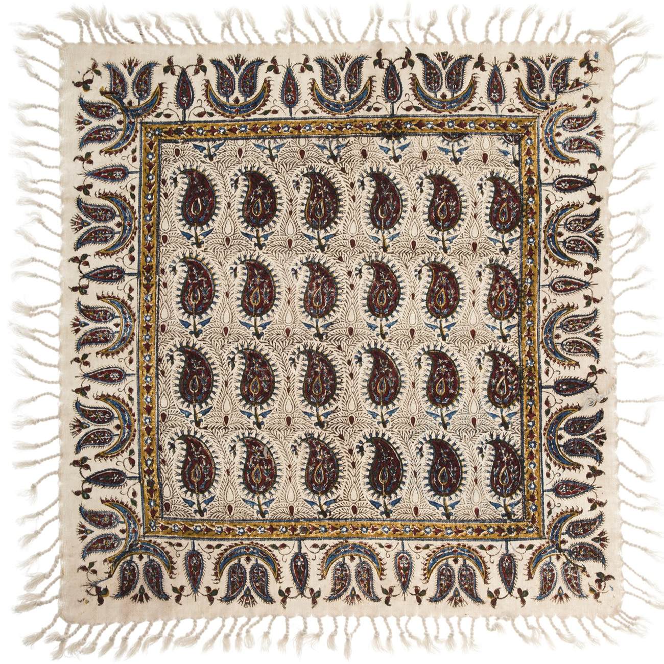 Main image of 波斯桌布：伊斯法罕传统卡拉姆卡里木刻印花 —— Vira 款