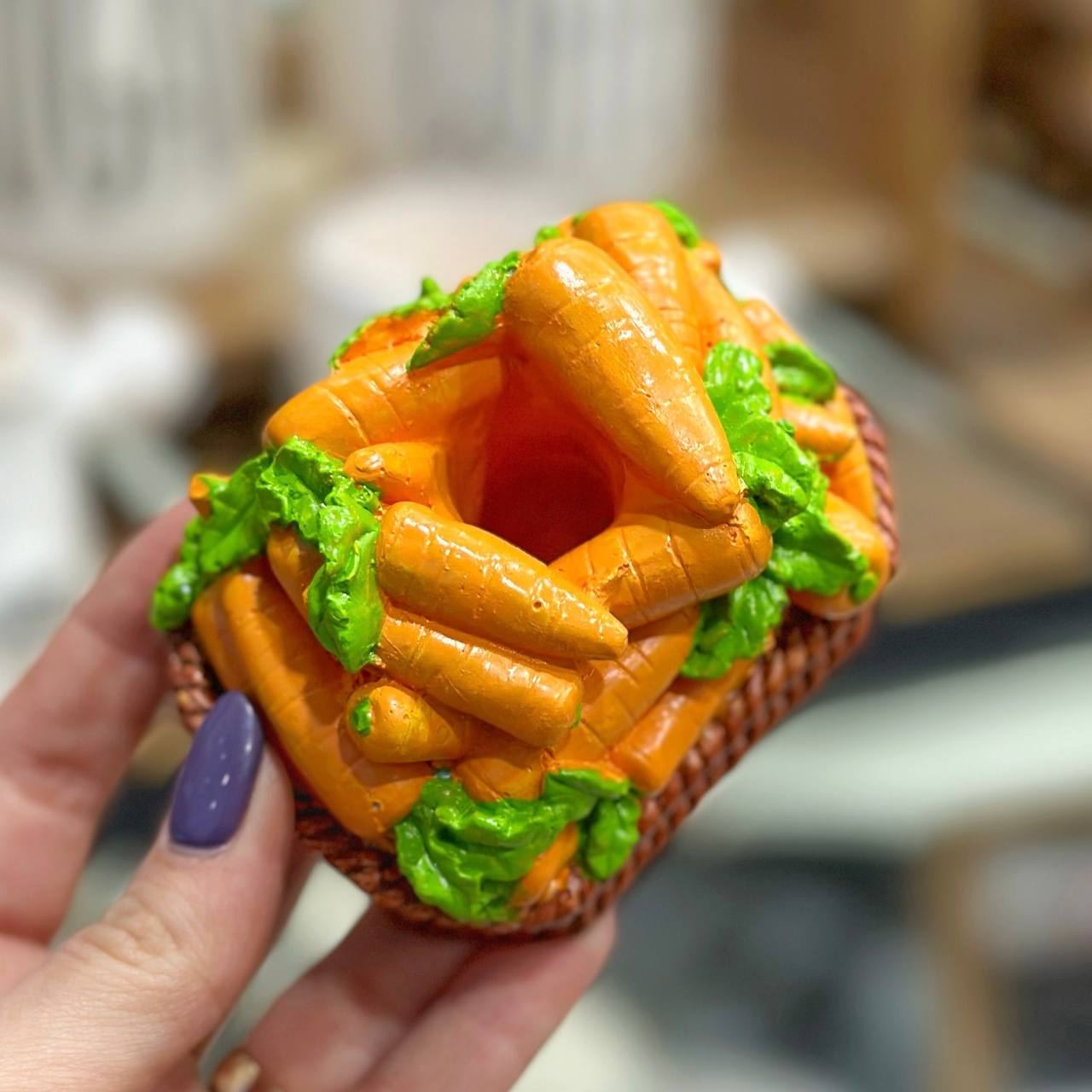 橙色胡萝卜篮牙签盒