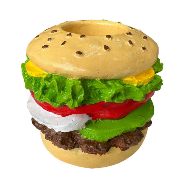 汉堡三明治牙签盒，奶油树脂材质