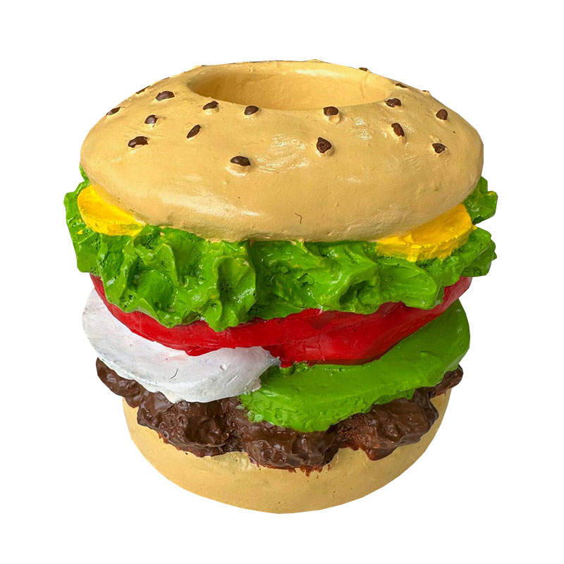 Main image of 汉堡三明治牙签盒，奶油树脂材质