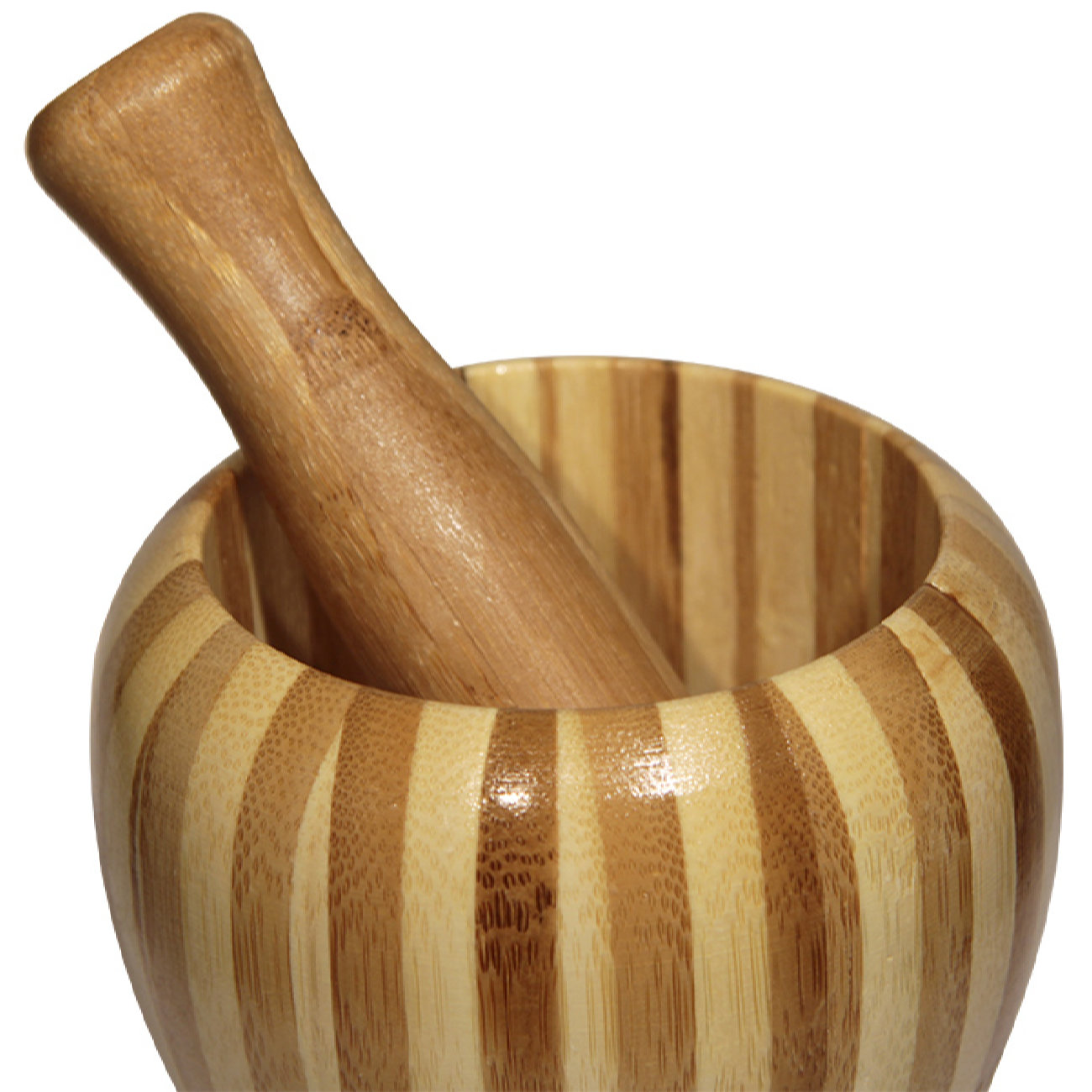 木质杵臼套装 – 手工制作,乡村风格