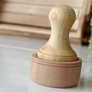 木质杵臼套装 – 手工制作，烹饪专用