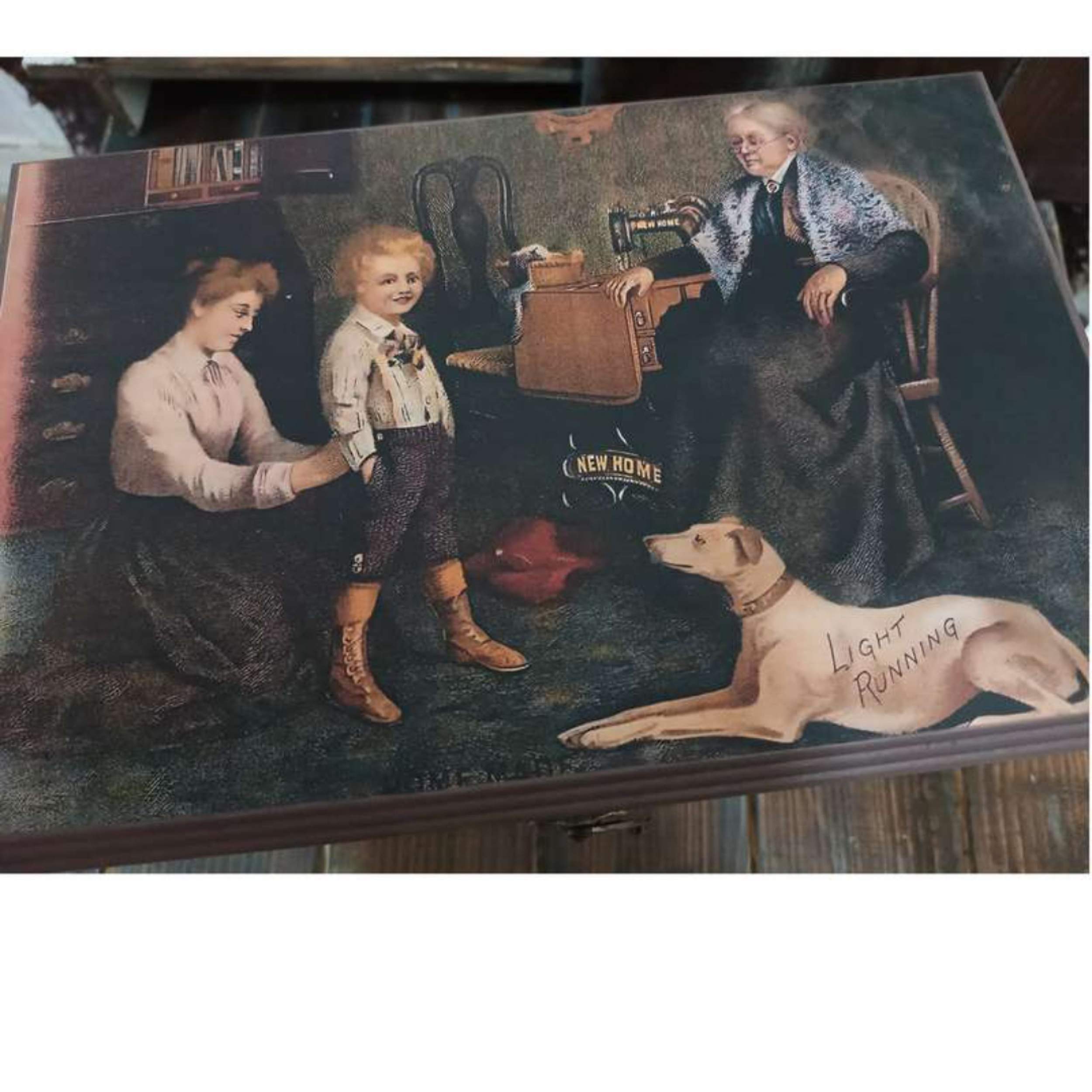 木质缝纫盒 – 装饰印花设计