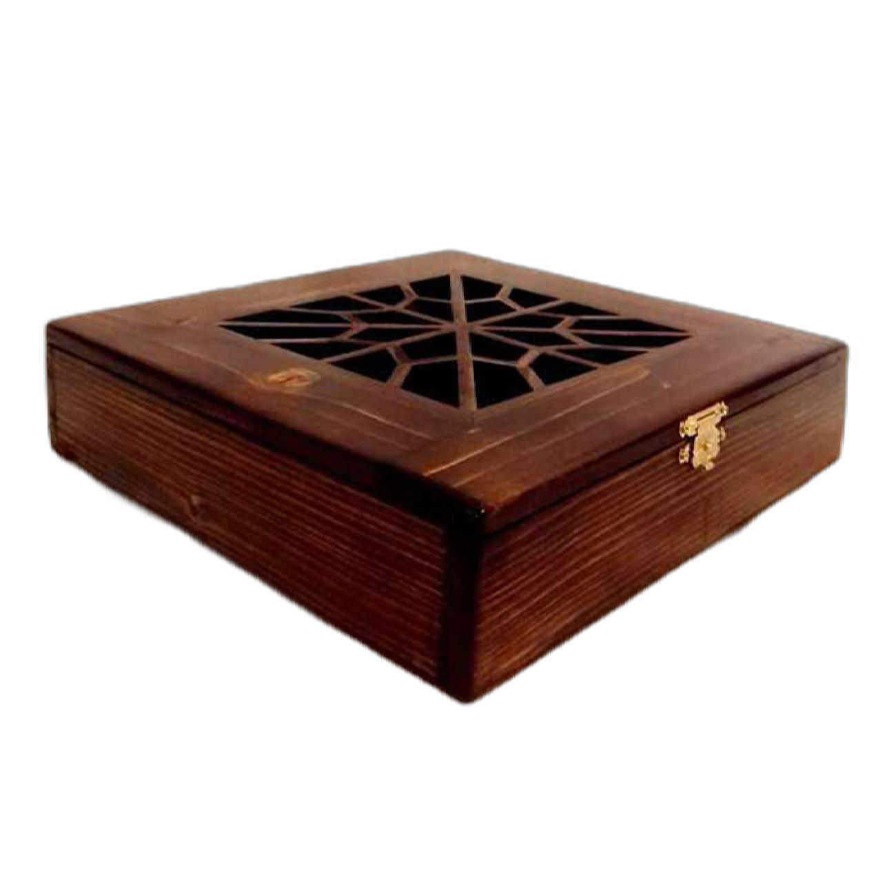 四格木制茶叶盒 – 实用且节省空间