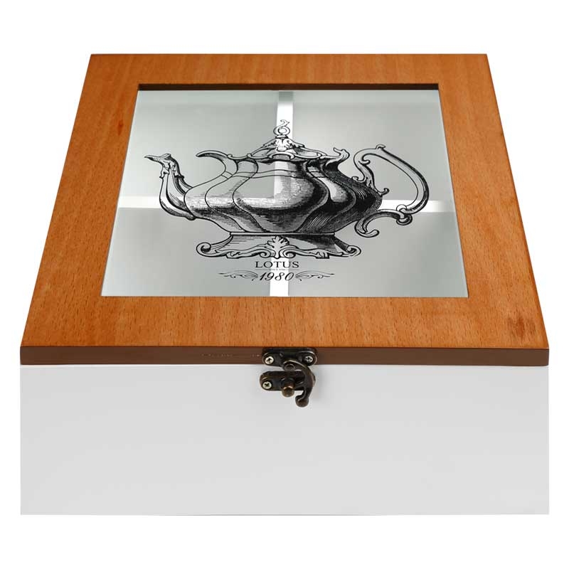 带透明盖茶叶收纳盒 – 四格