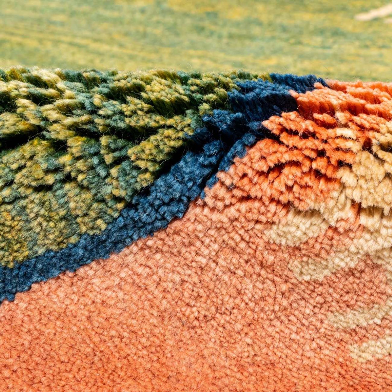 真正波斯加贝地毯 羊毛 手工编织于法尔斯 几何图案