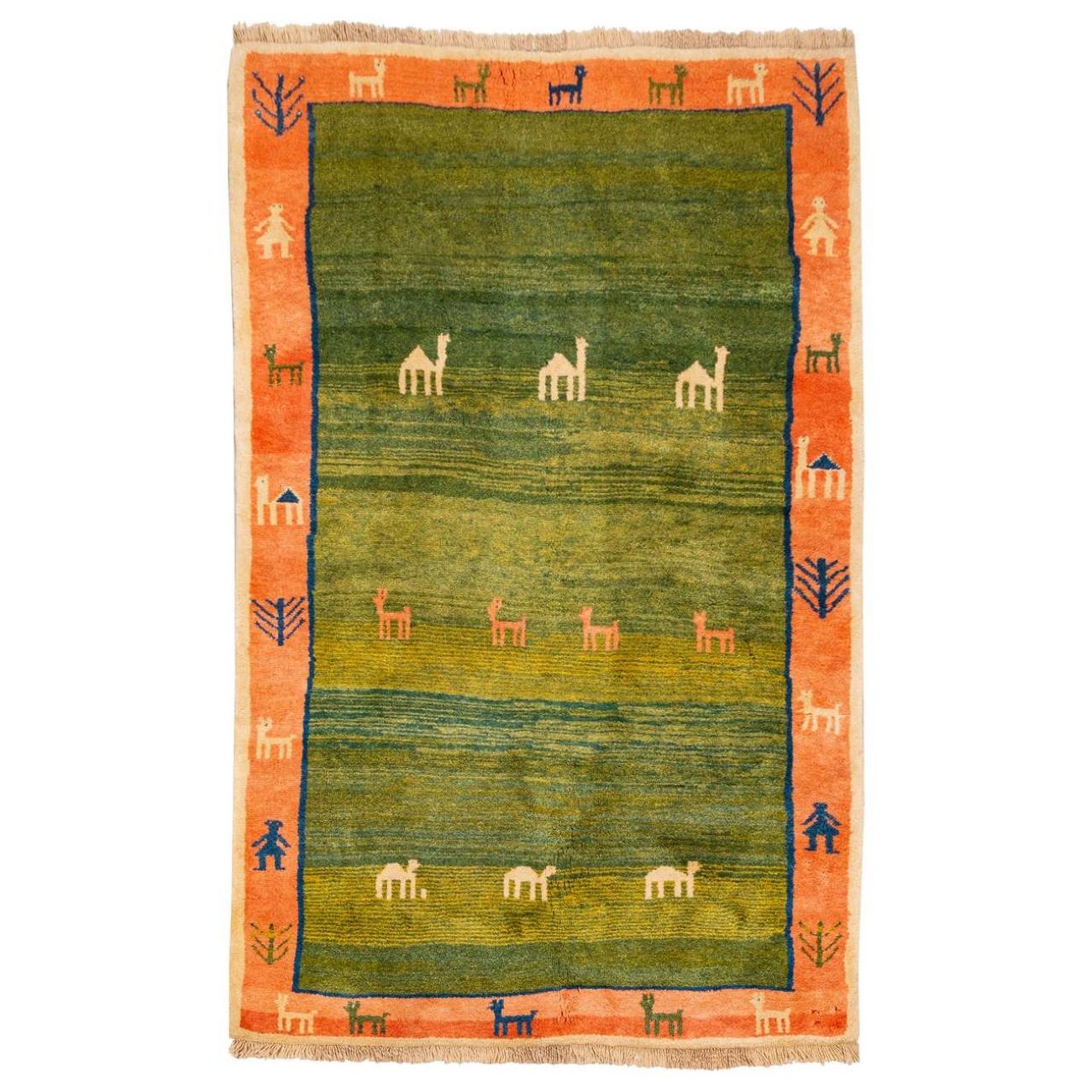 Main image of 真正波斯加贝地毯 羊毛 手工编织于法尔斯 几何图案