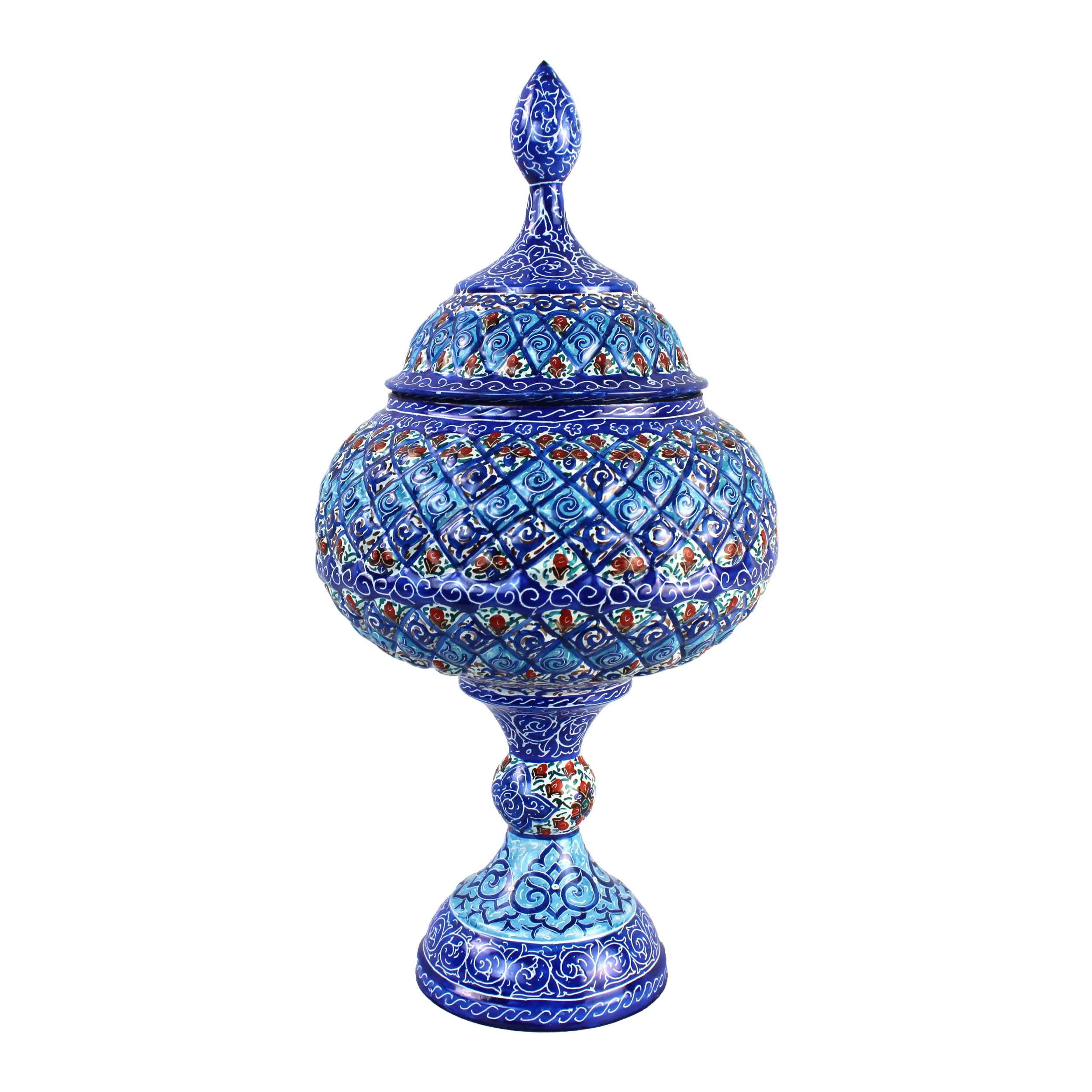 Main image of 手工波斯铜制带盖糖碗 – 珐琅（Minakari）Shams 款