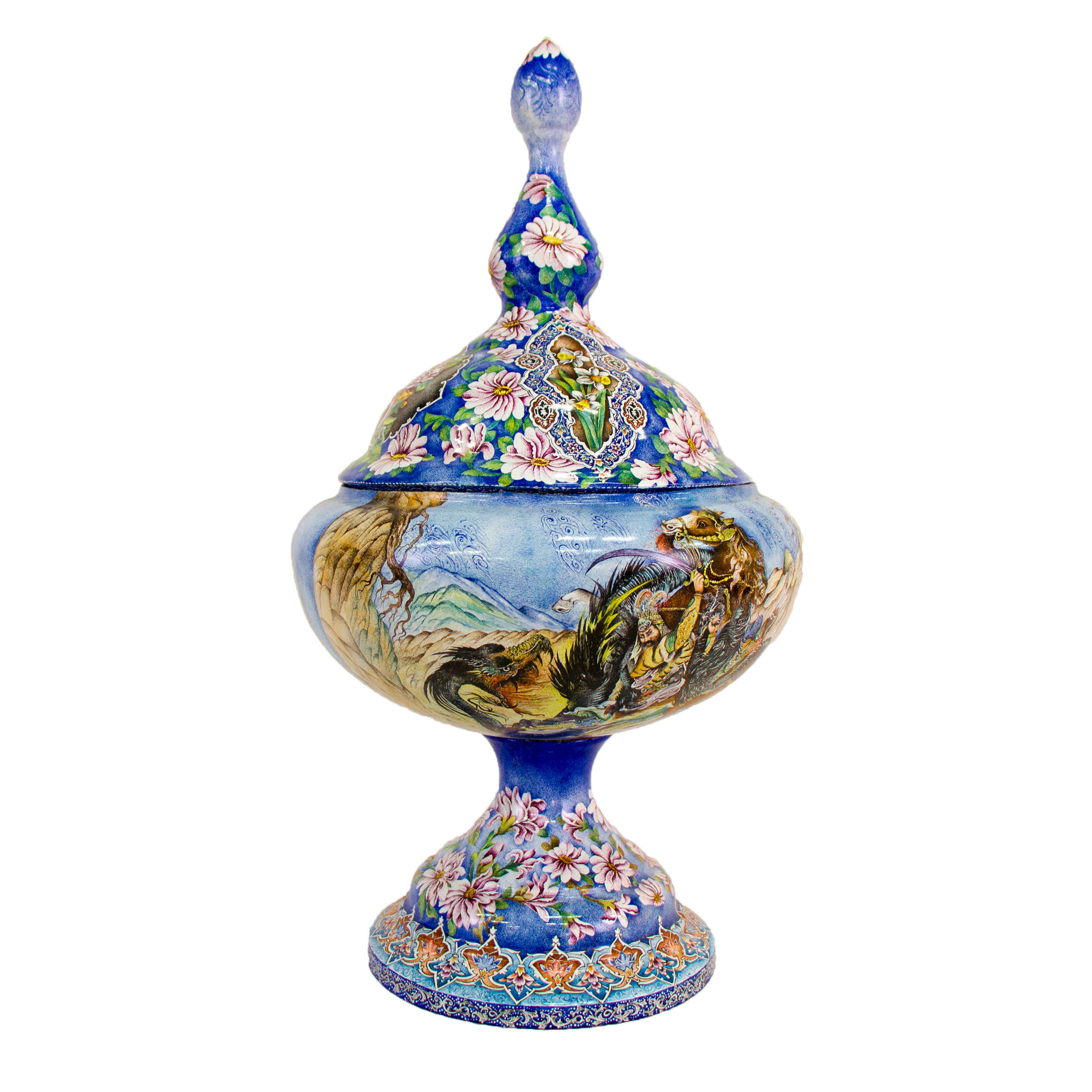 Main image of 手工波斯铜制带盖糖碗 – 珐琅（Minakari）Tarkibi 款