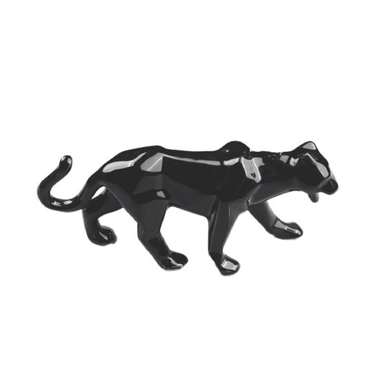 几何立体派金色老虎雕像 – 现代立体派艺术雕塑