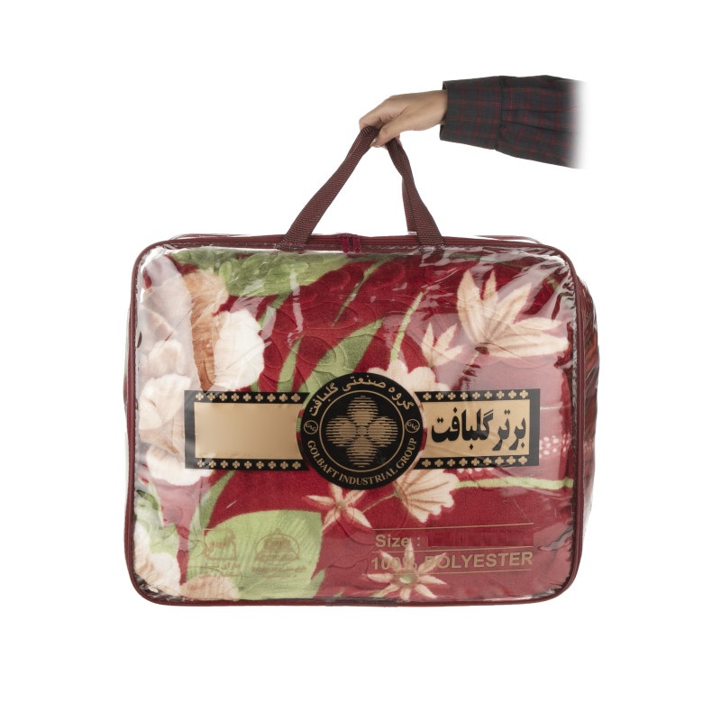 Golbaft波斯单人床毯 – 花卉设计红色款