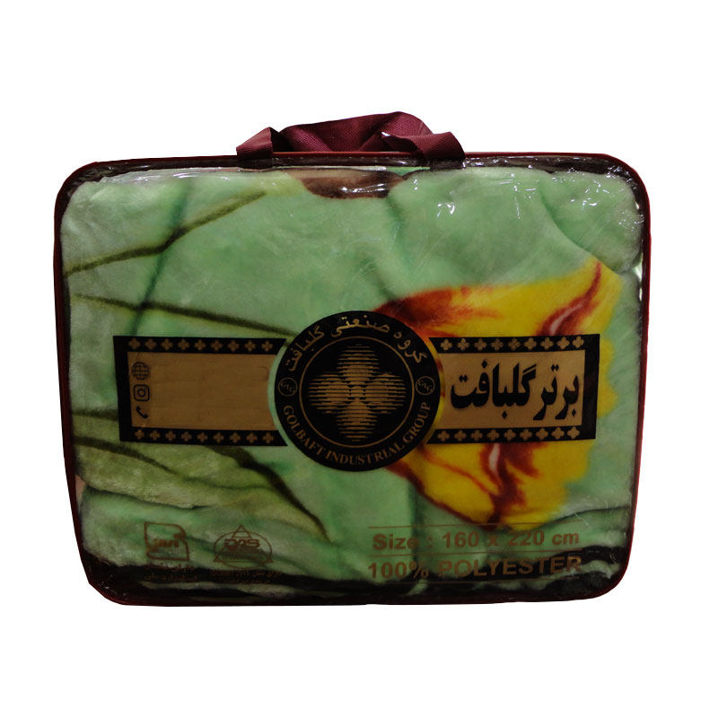 Golbaft波斯单人床毯 – 花卉绿色款