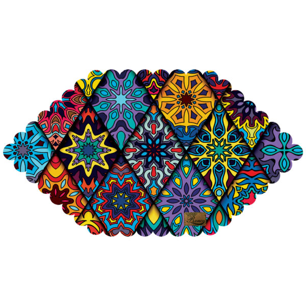 六边形天鹅绒桌布 – 波斯优雅几何设计