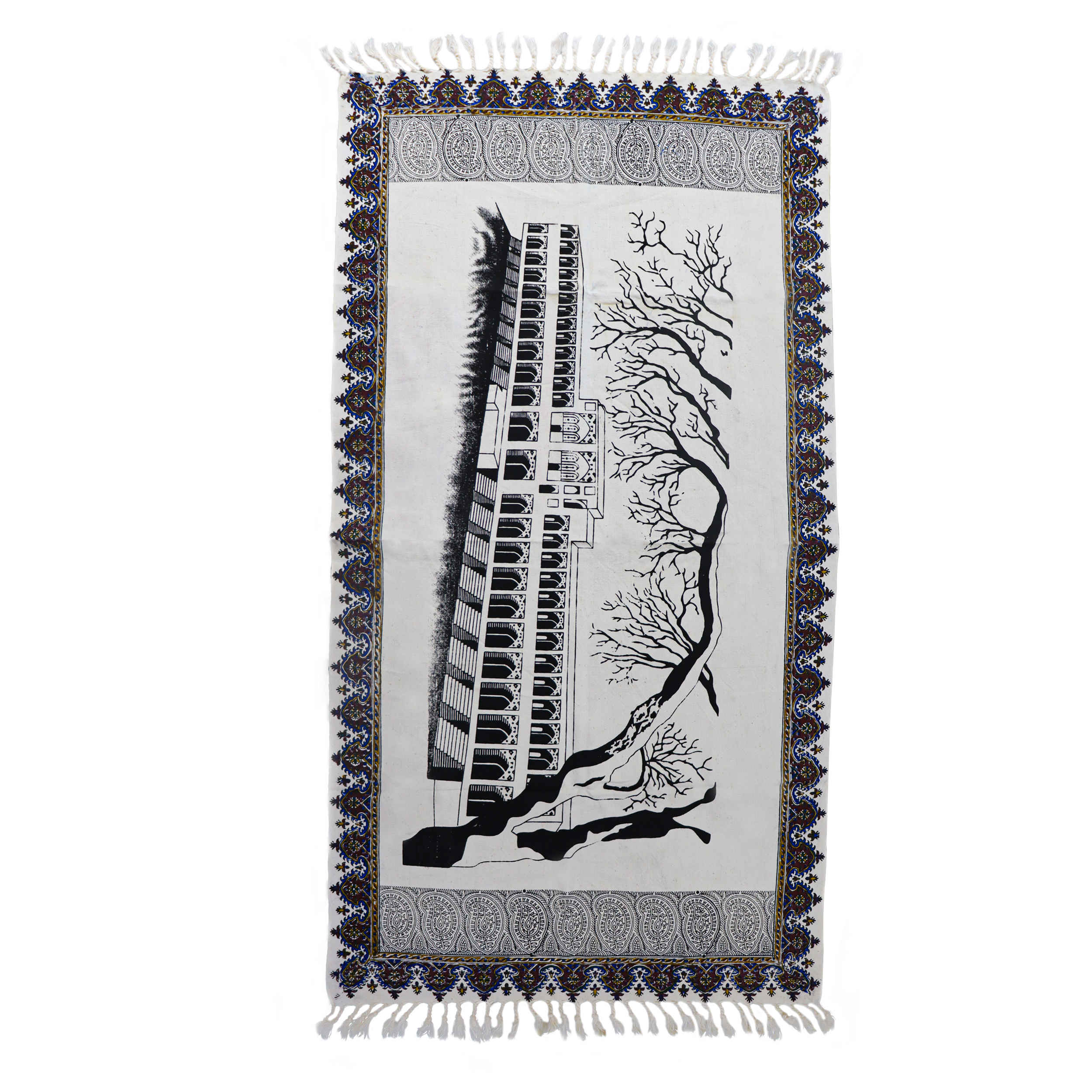 Main image of 伊斯兰祈祷垫 加厚 Sajadah 卡拉姆卡里 Khajoo 桥 灰色