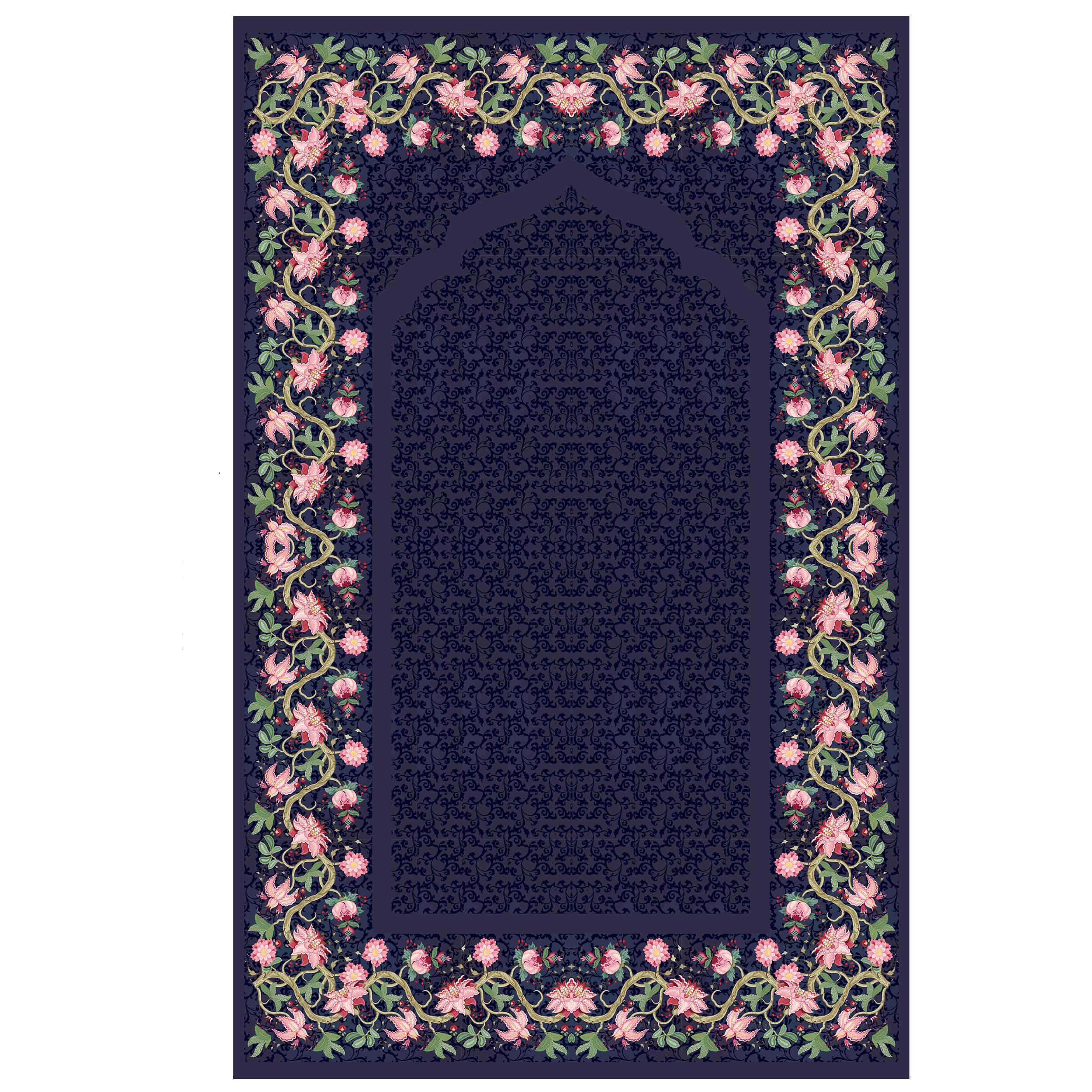 Main image of 伊斯兰祈祷垫 Sajadah 花卉边框款