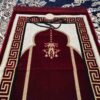Thumbnail 2: 伊斯兰祈祷天鹅绒地毯 Sajadah 传统深红色