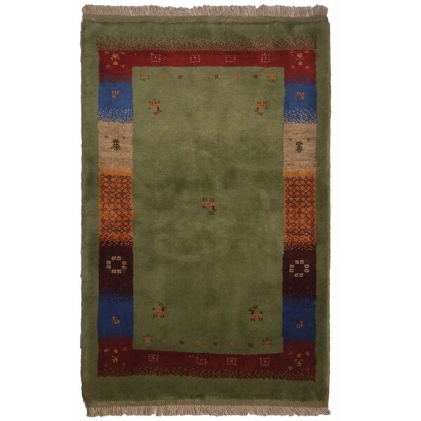 波斯加贝地毯 羊毛 手工编织于法尔斯 卡什库里 有边框