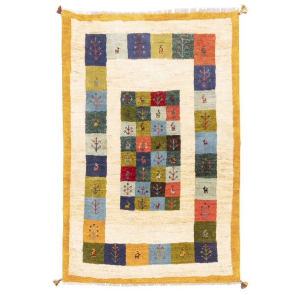 波斯加贝地毯 羊毛 手工编织于法尔斯 卡什库里 奶油色