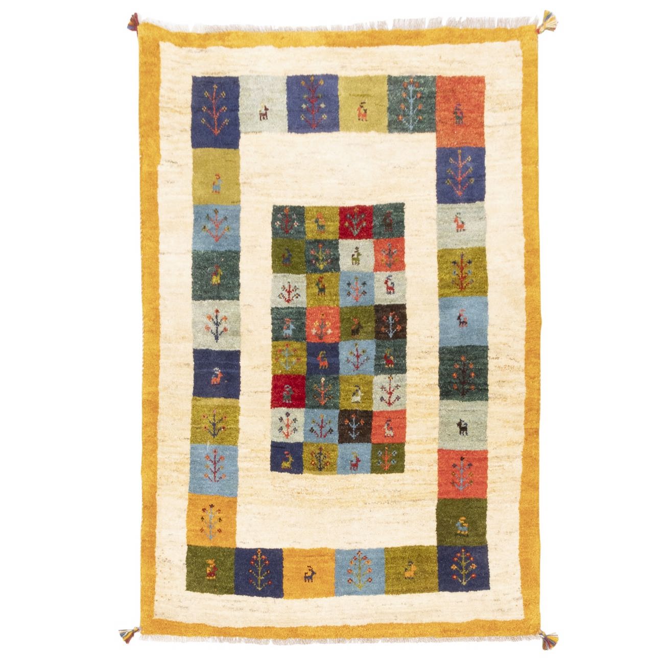 Main image of 波斯加贝地毯 羊毛 手工编织于法尔斯 卡什库里 奶油色