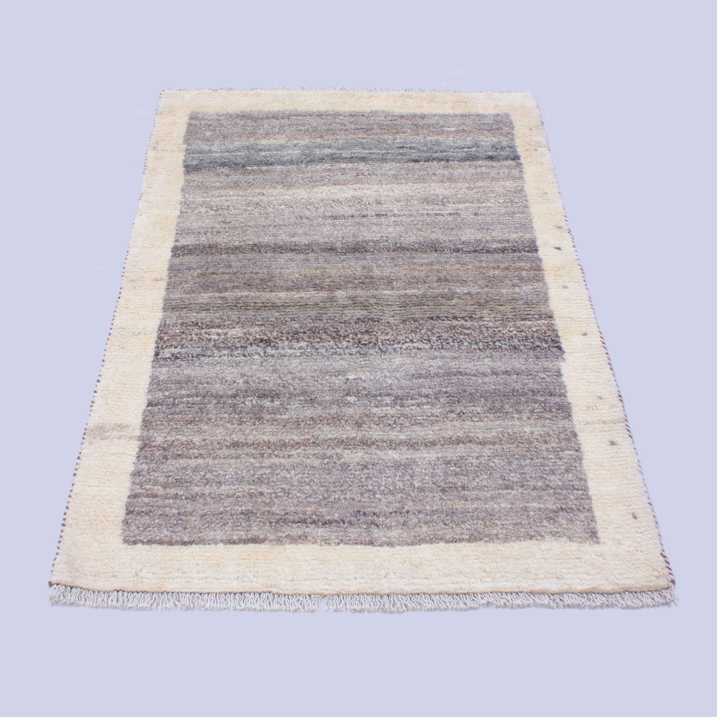 真正波斯加贝地毯 羊毛 手工编织 棕色边框