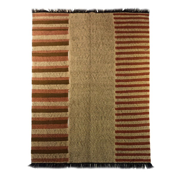 波斯羊毛基利姆地毯 手工编织 真品 于霍拉桑 棕色