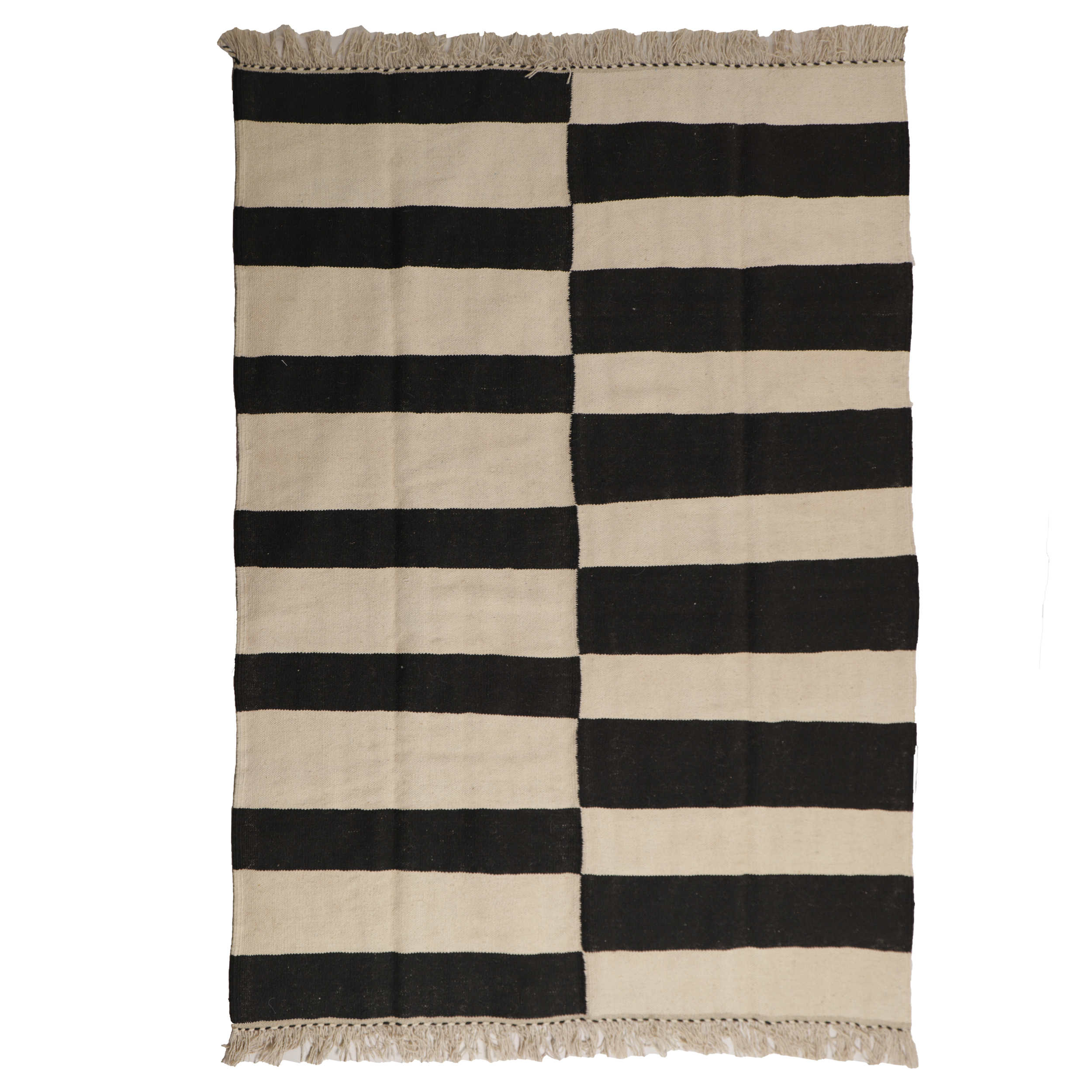 Main image of 手工艺波斯羊毛基利姆地毯 手工编织于伊斯法罕 条纹