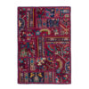 复古波斯手工结拼布地毯 深红色