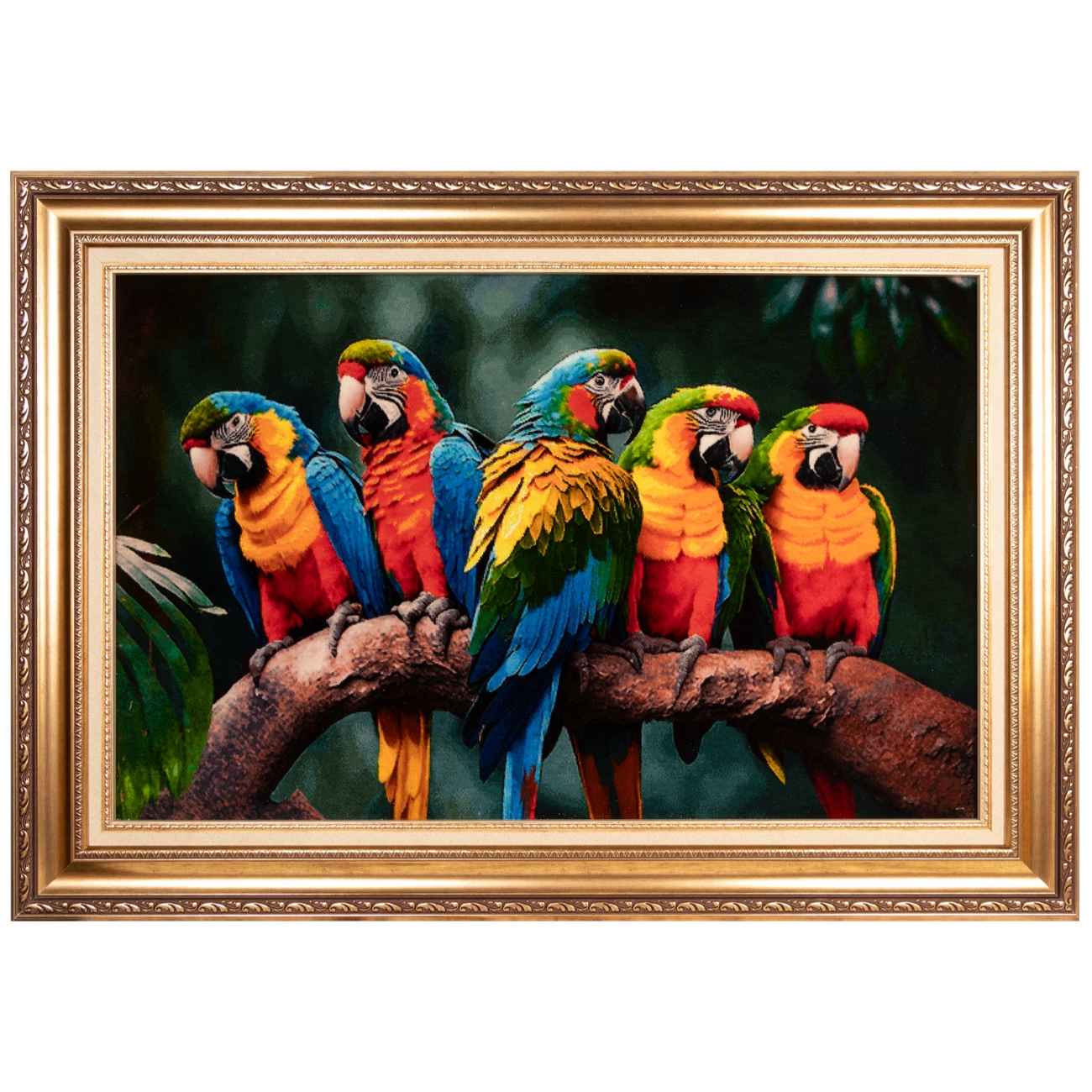 Main image of 手工结波斯挂毯 – 塔布里兹，鹦鹉图案