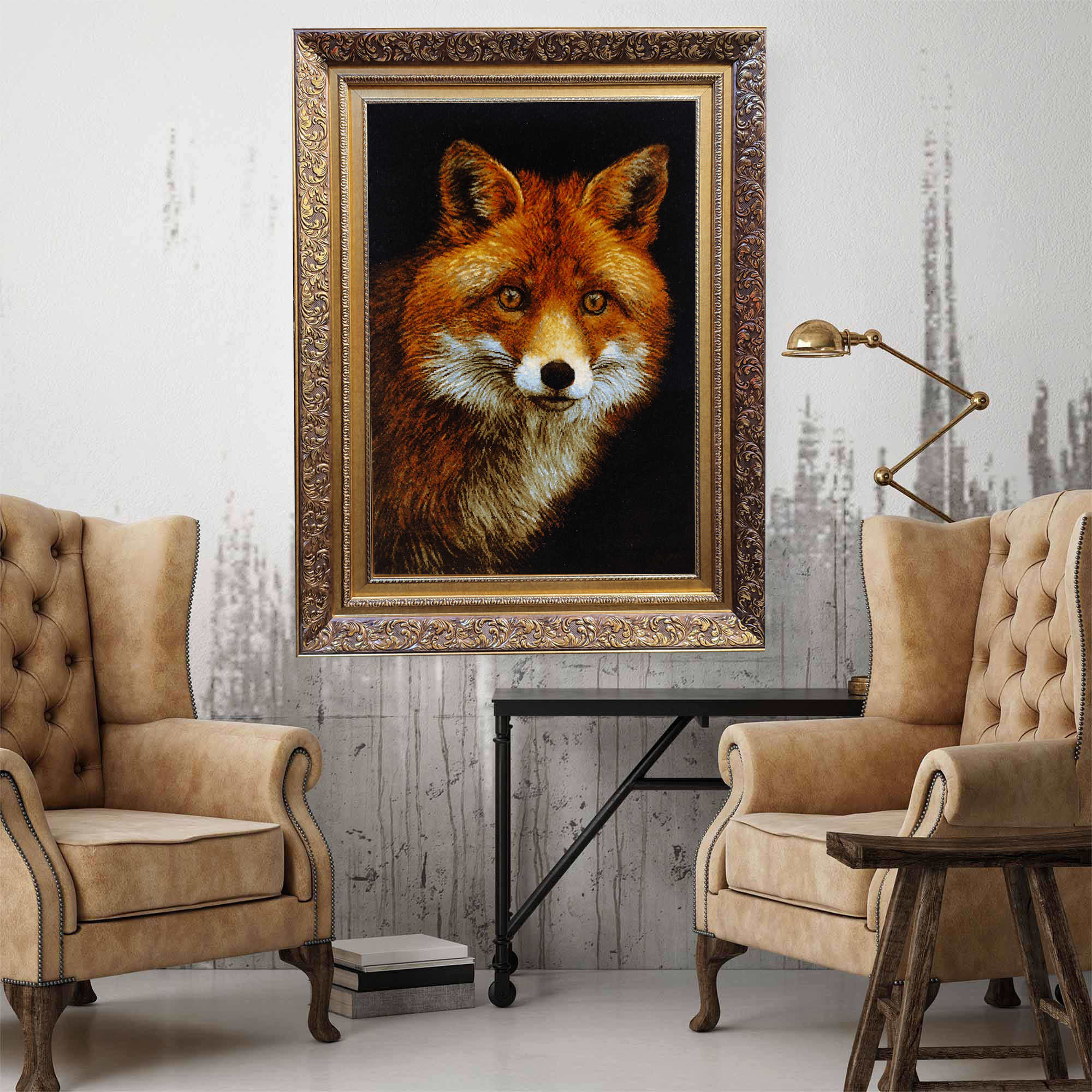 手工结波斯挂毯 – 塔布里兹,赤狐图案