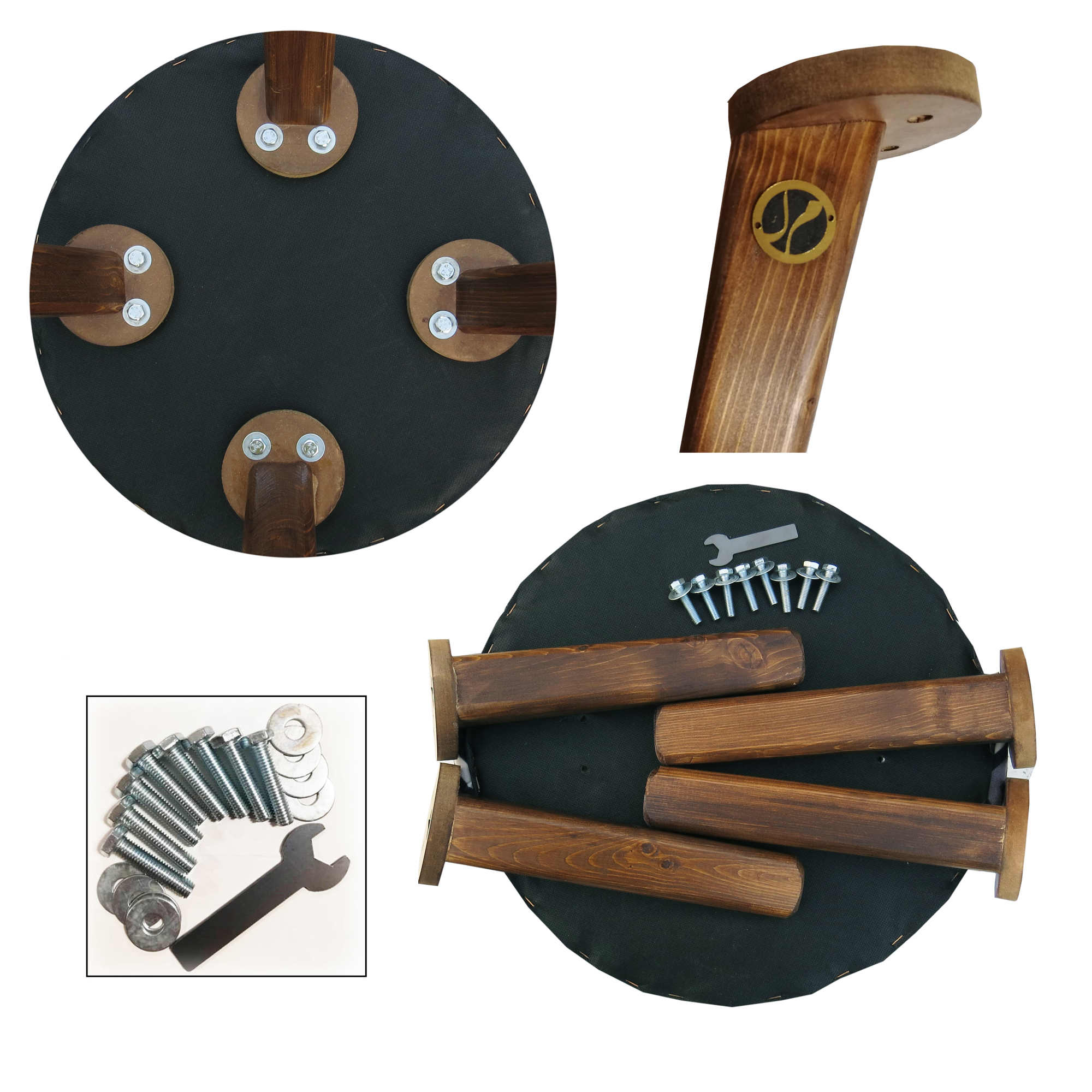 传统红色天鹅绒波斯脚凳花卉款,木质脚架