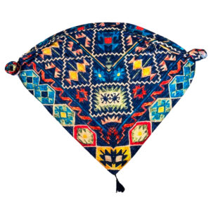 传统围巾 – 女士 Kilim 图案，藏青色