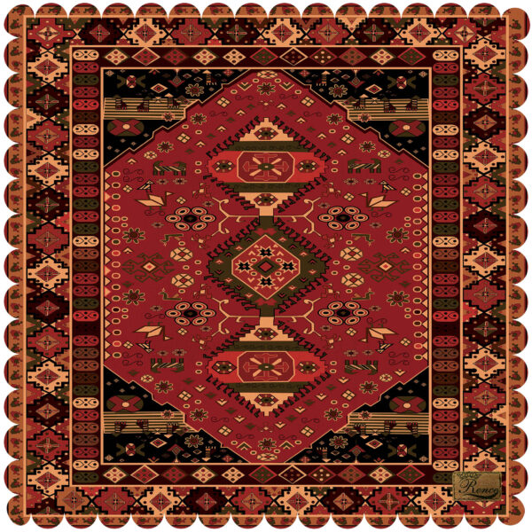 天鹅绒桌布 – 波斯地毯图案，用于餐桌布置