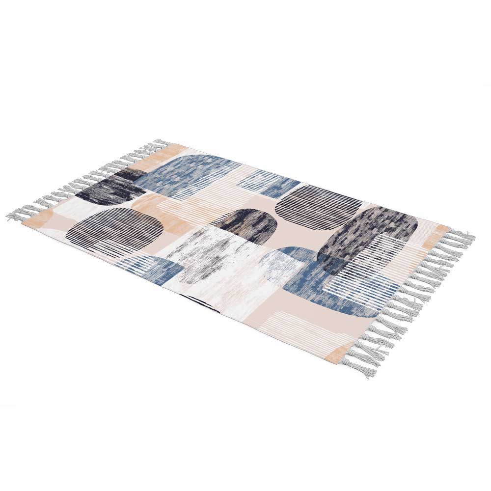 天鹅绒沙发毯 – 柔软轻盈,抽象奶油色款