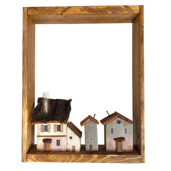 装饰性手工墙面钥匙挂架 – 5 钩，小屋设计