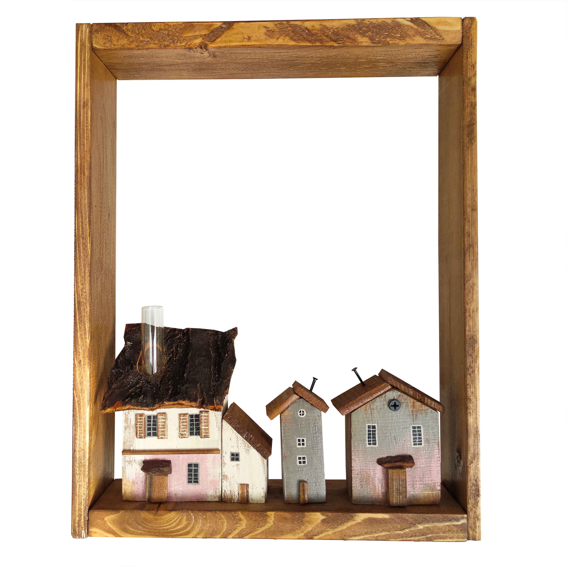 Main image of 装饰性手工墙面钥匙挂架 – 5 钩，小屋设计