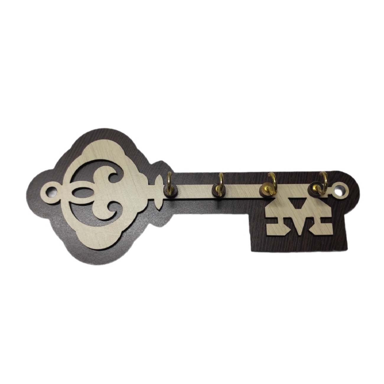 装饰性手工墙面钥匙挂架 – 钥匙设计,4 钩