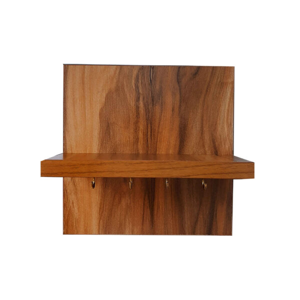 装饰性手工墙面钥匙挂架 – 带搁架与 4 钩