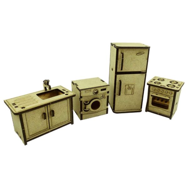 41片木质3D拼图模型套件 – 厨房