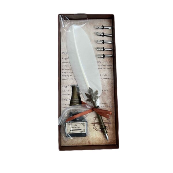 羽毛笔套装 – 可更换金属笔尖