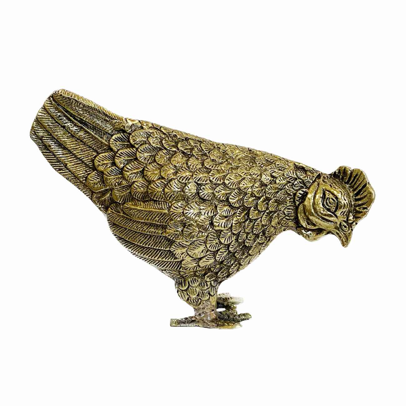 Main image of 黄铜母鸡装饰雕像 – 农场动物雕塑