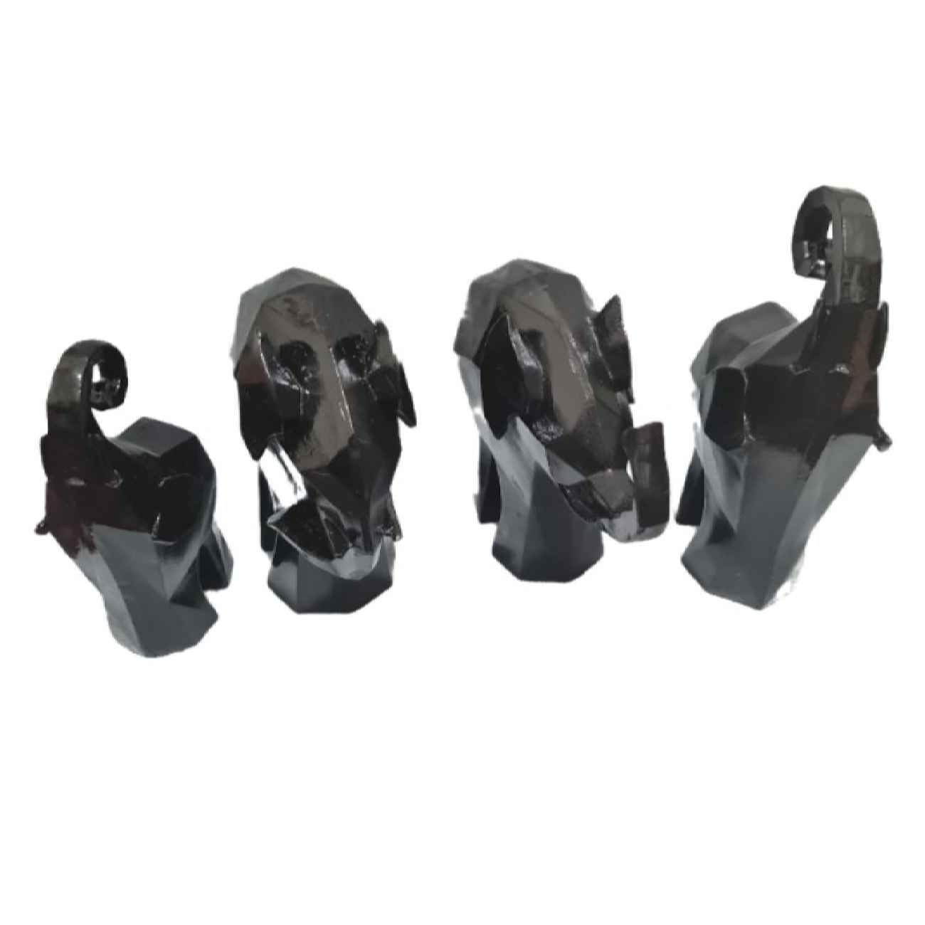 Main image of 几何立体派黑色猛犸象雕像 – 手工艺术雕塑