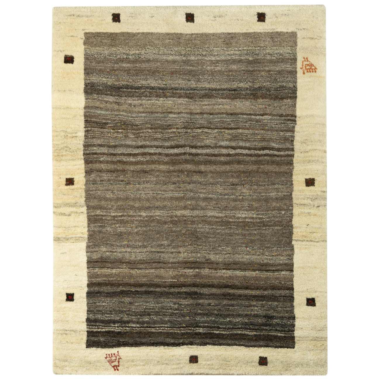 Main image of 真正波斯加贝羊毛地毯 手工编织于法尔斯 棕色