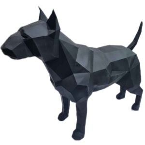 几何立体派杜宾犬雕像 – 独特手工艺术品